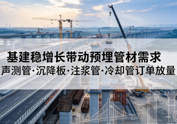 商丘基建稳增长带动预埋监测管材需求，声测管、沉降板、注浆管订单持续放量